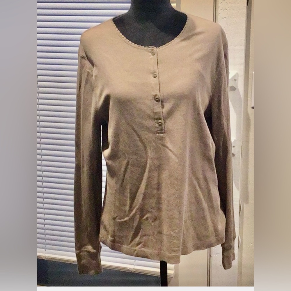Ralph Lauren Tan Waffle Thermal Tee XXL